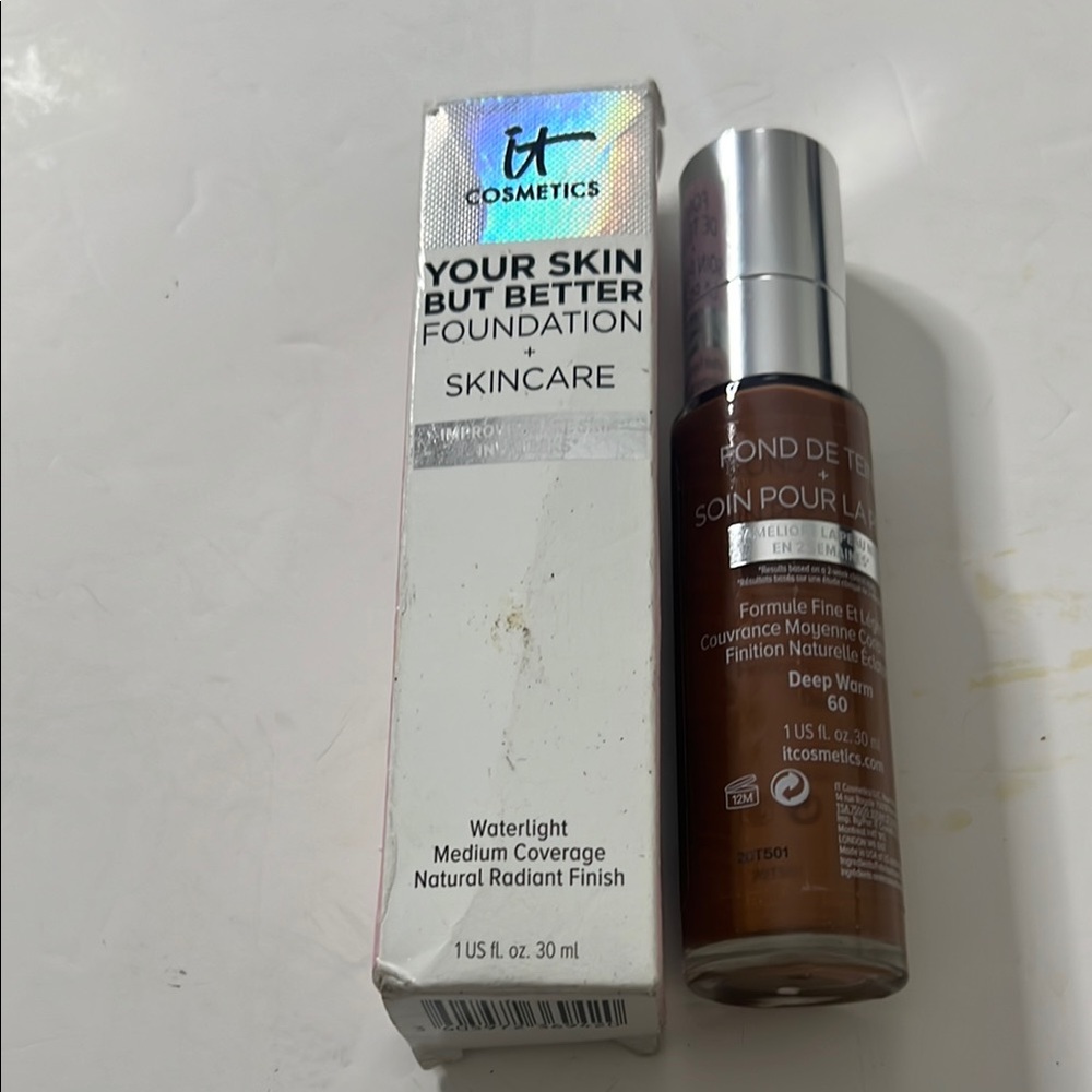 IT Cosmetics Brown Foundation water light Medium Coverage Glow deep warm 60 1fl